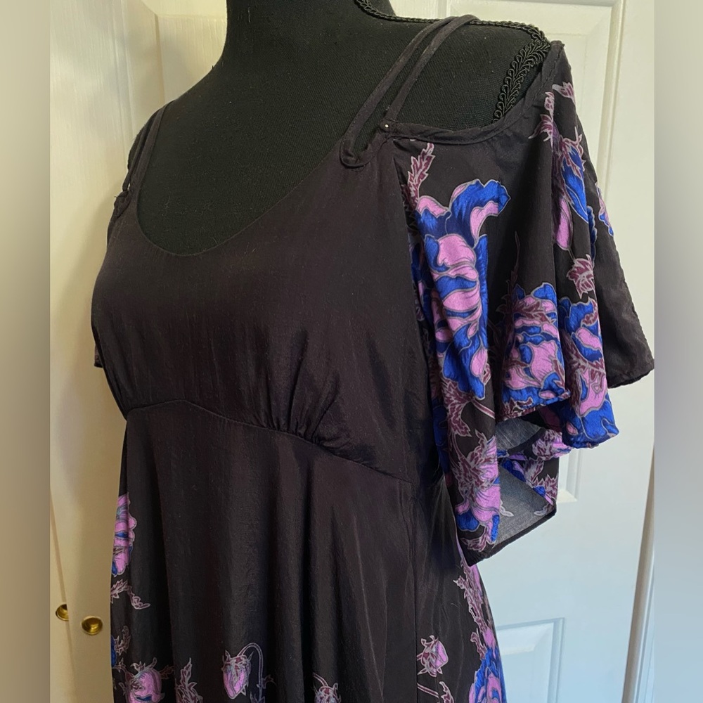 FP Black & Purple Floral Cold Shoulder Witchy Sundress - Picture 9 of 11